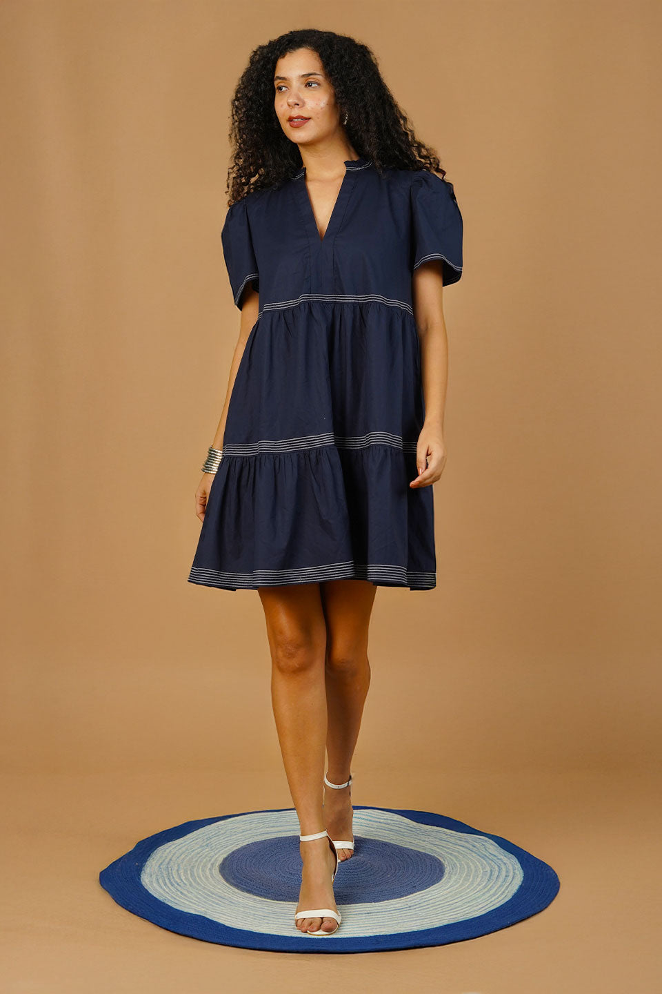 Blue Poplin Cotton Dress Blue Poplin Cotton Dress