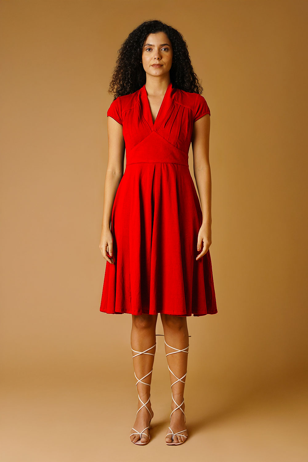Red Jersey Midi Dress Red Jersey Midi Dress