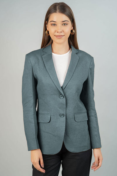 Linen Cotton Grey Blazer