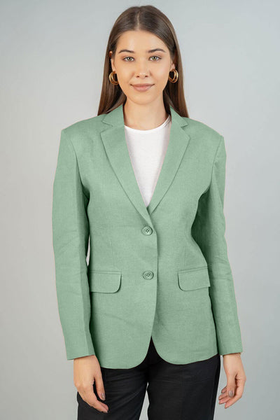 Linen Cotton Green Blazer