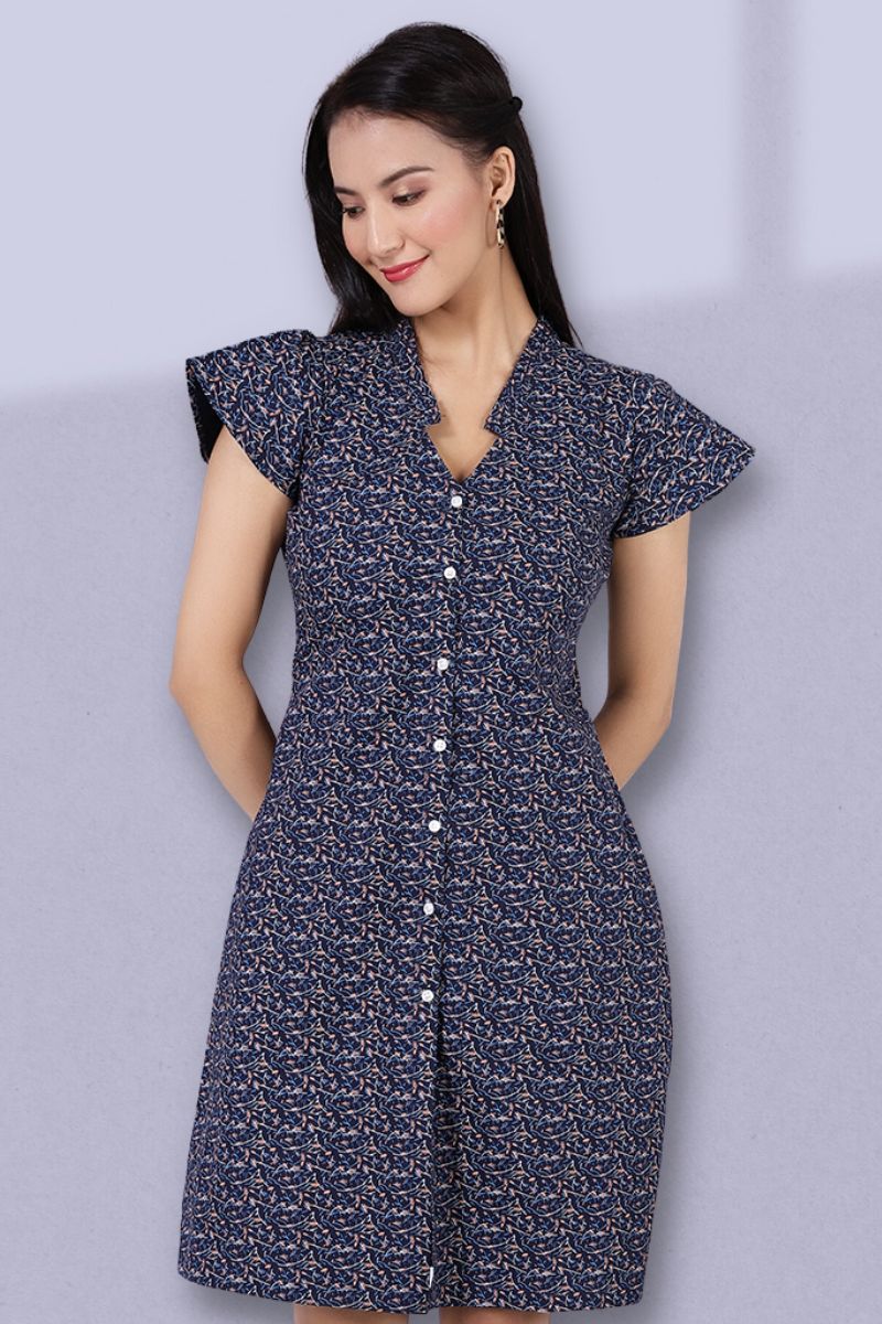 cotton midi night dress Buy Talethread Women's 100% Premium Cotton Blue Midi Dress Online –  TaleThread