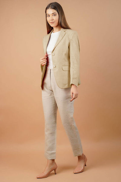 Linen Cotton Cream Blazer