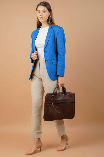 Cotton Linen Blue Blazer
