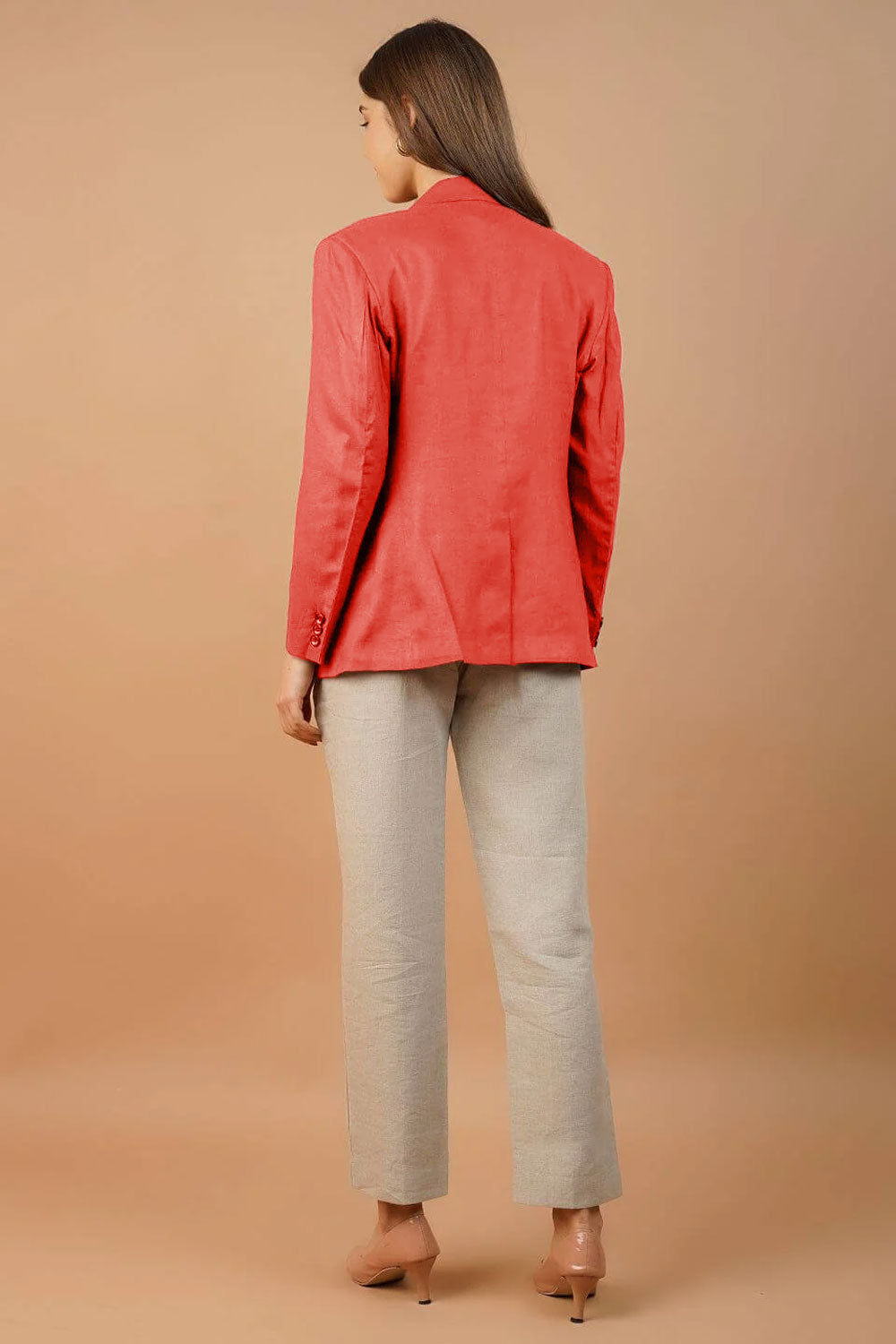 Linen Cotton Pink Blazer