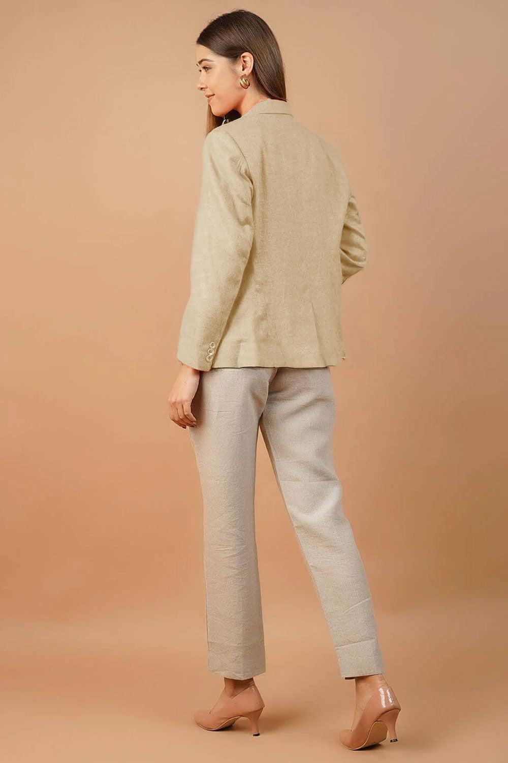 Linen Cotton Cream Blazer
