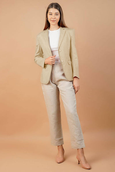 Linen Cotton Cream Blazer