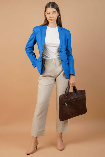 Cotton Linen Blue Blazer