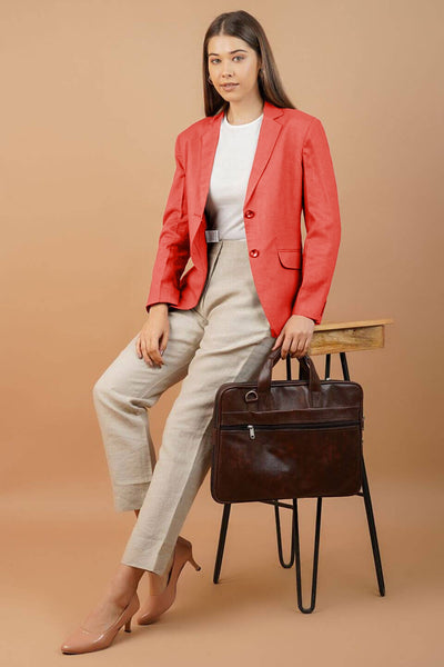 Linen Cotton Pink Blazer