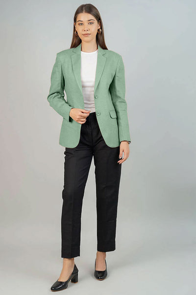 Linen Cotton Green Blazer