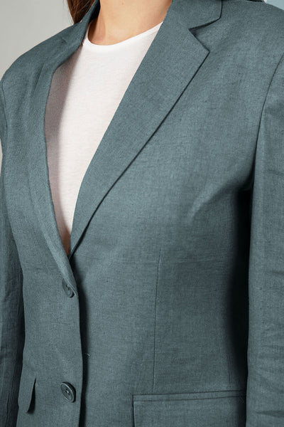 Linen Cotton Grey Blazer