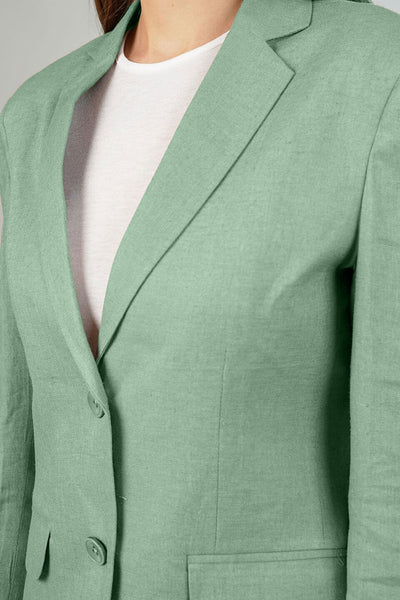 Linen Cotton Green Blazer