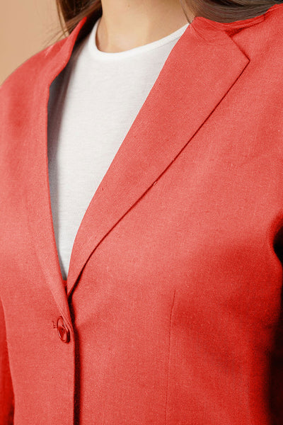 Linen Cotton Pink Blazer