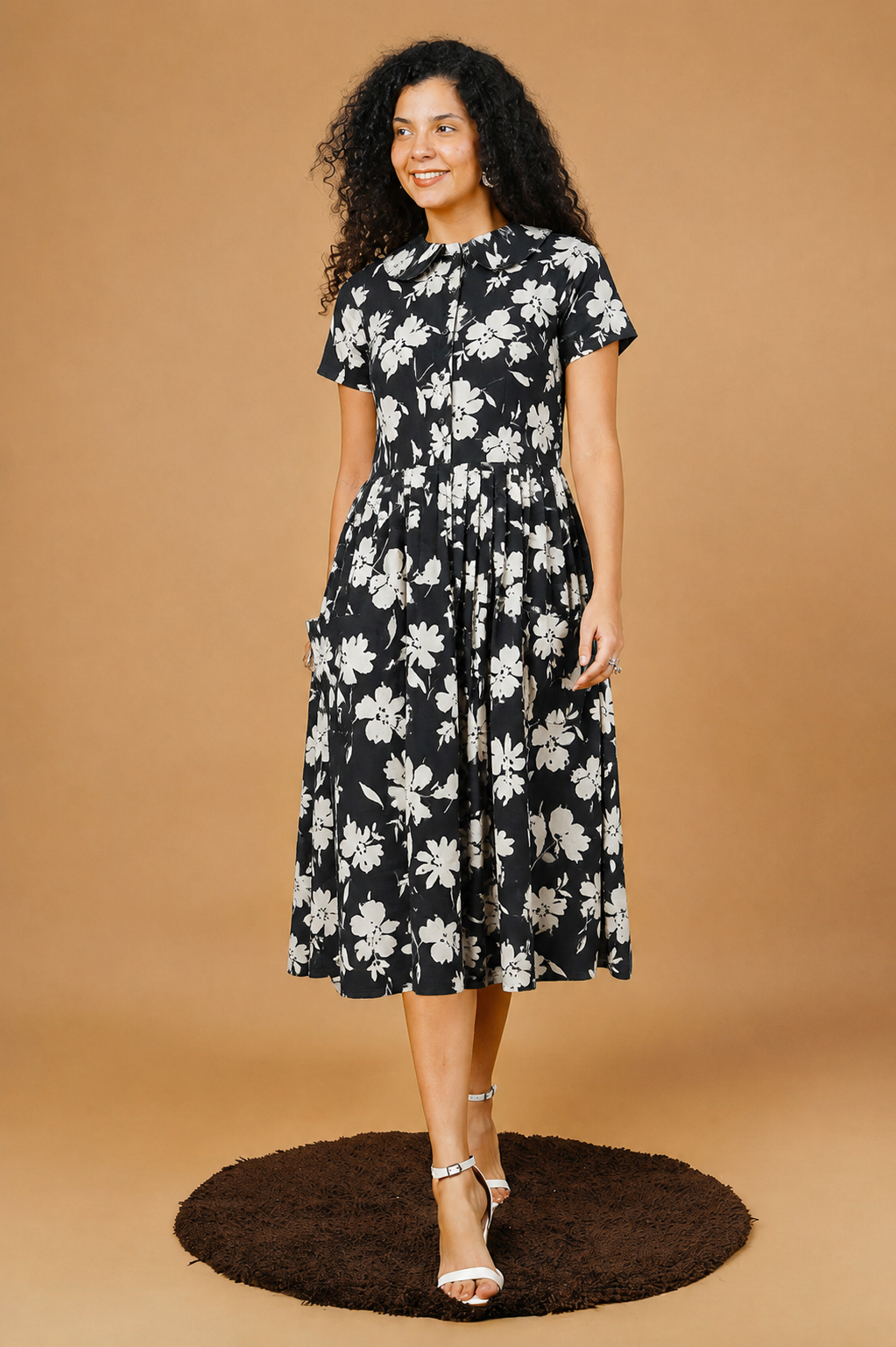 Midnight Floral Button Midi – TaleThread