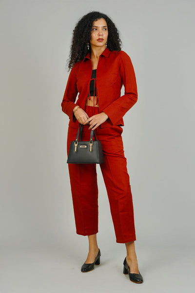 Red Linen Cotton Dress