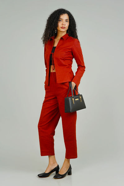 Red Linen Cotton Dress
