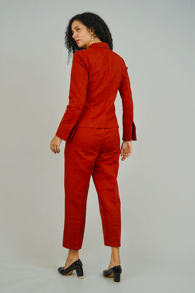 Red Linen Cotton Dress