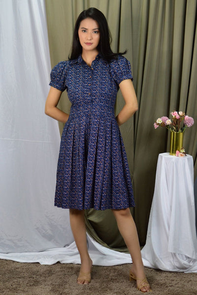 100% Cotton Mini Blue Dress