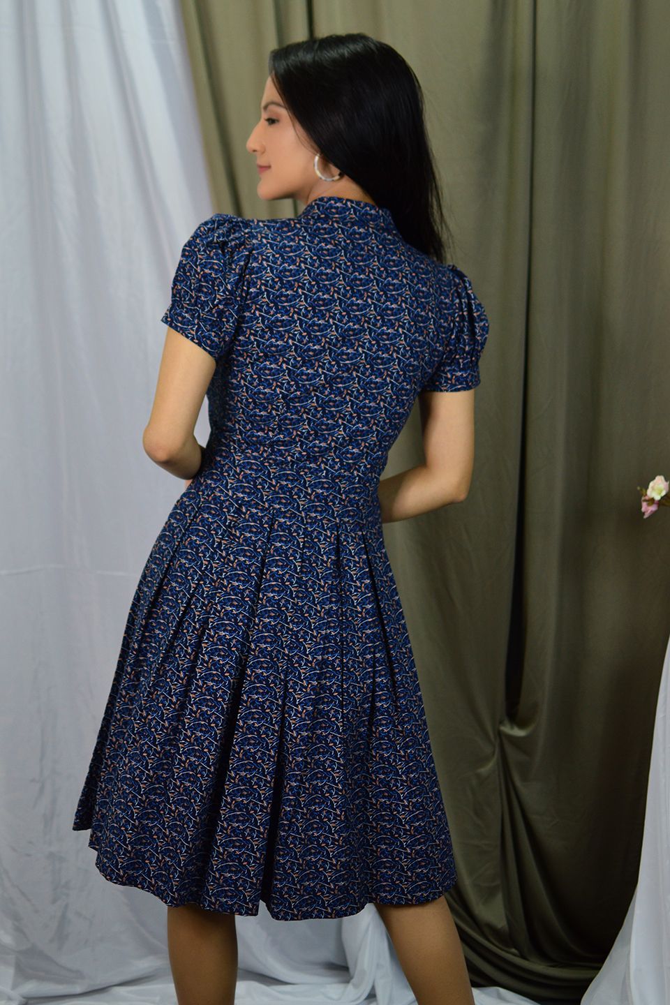 100% Cotton Mini Blue Dress