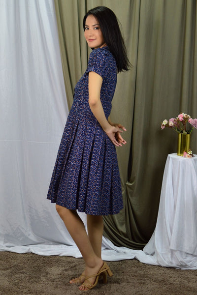 100% Cotton Mini Blue Dress