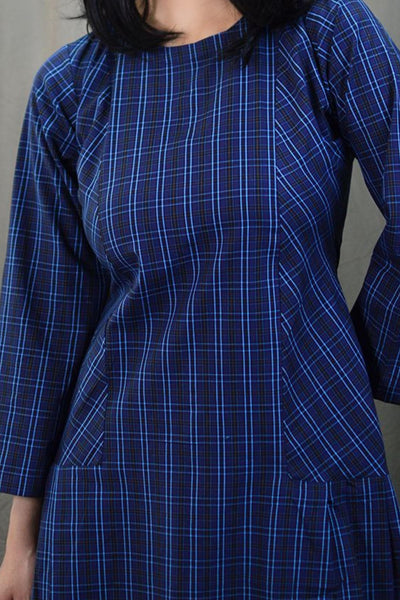 100% Cotton Mini Blue Dress