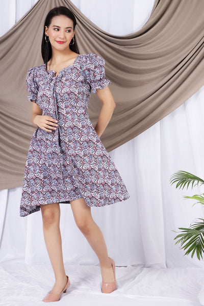 100% Cotton Mini Multicolored Dress