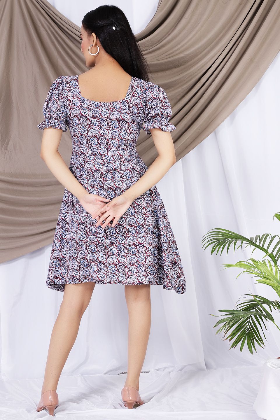 100% Cotton Mini Multicolored Dress