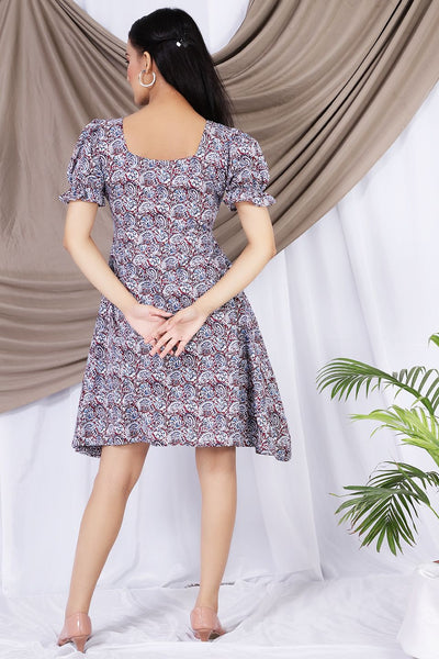 100% Cotton Mini Multicolored Dress