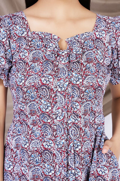 100% Cotton Mini Multicolored Dress