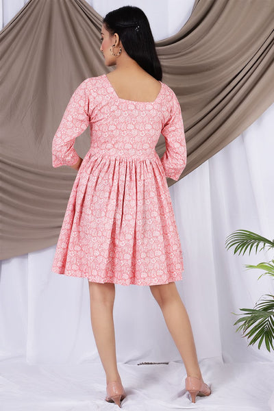 100% Cotton Mini Pink Dress