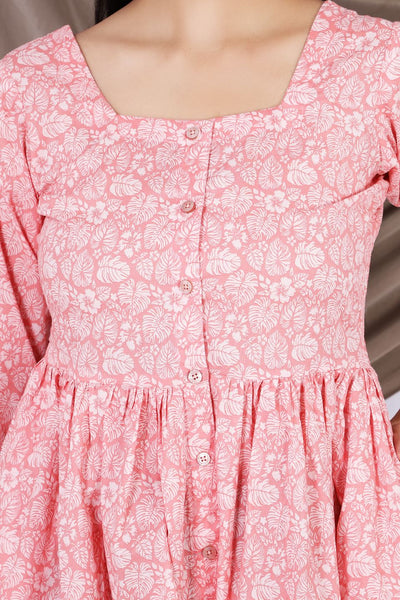100% Cotton Mini Pink Dress