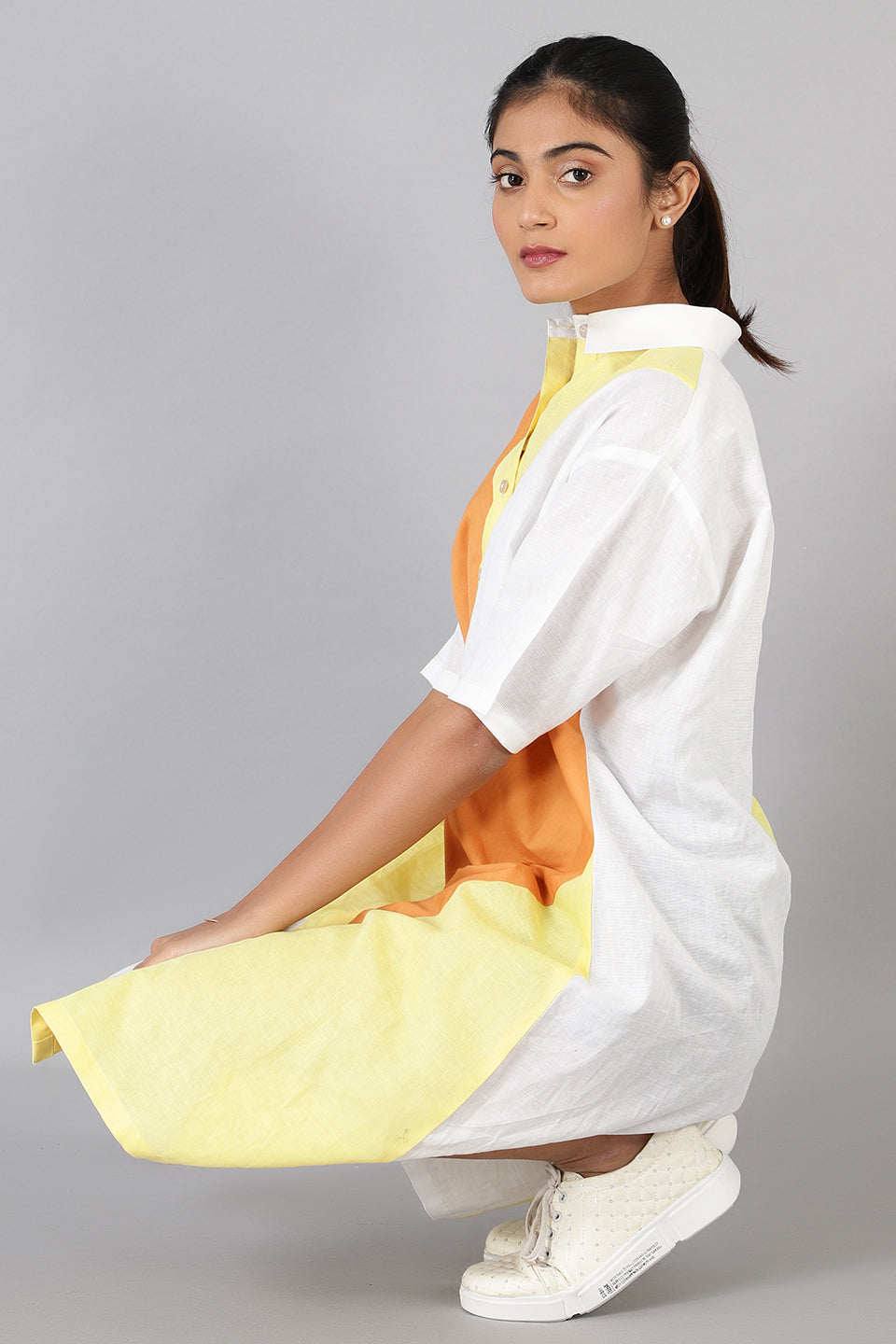 Cotton Linen Multicolored Dress