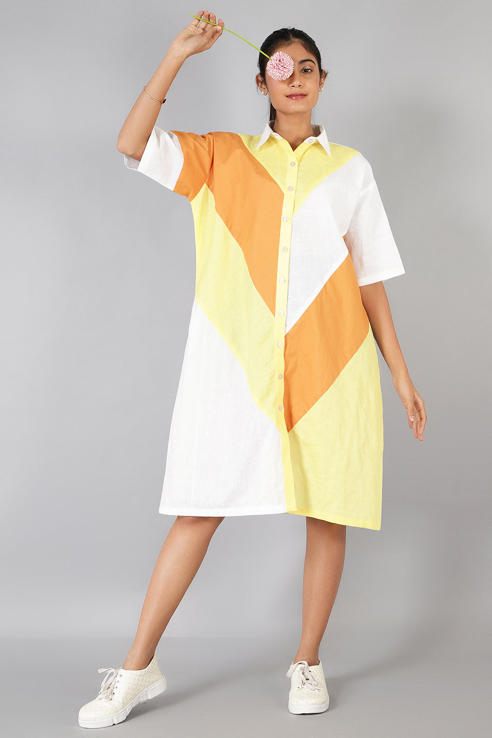 Cotton Linen Multicolored Dress