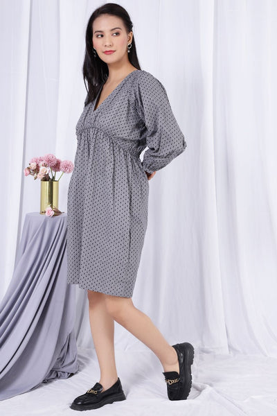 100% Cotton Mini Grey Dress