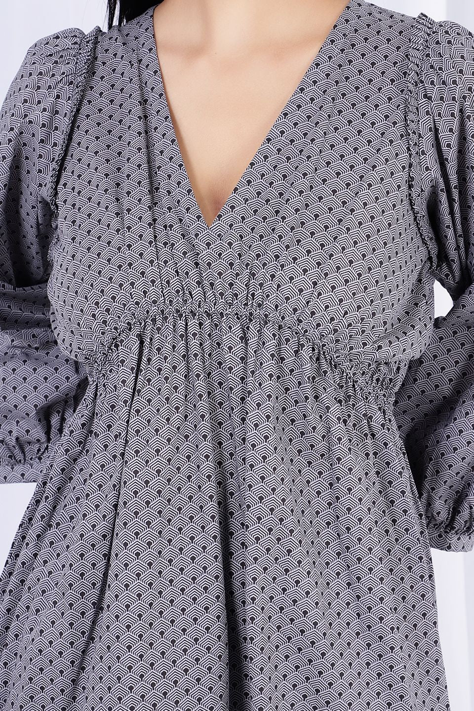 100% Cotton Mini Grey Dress