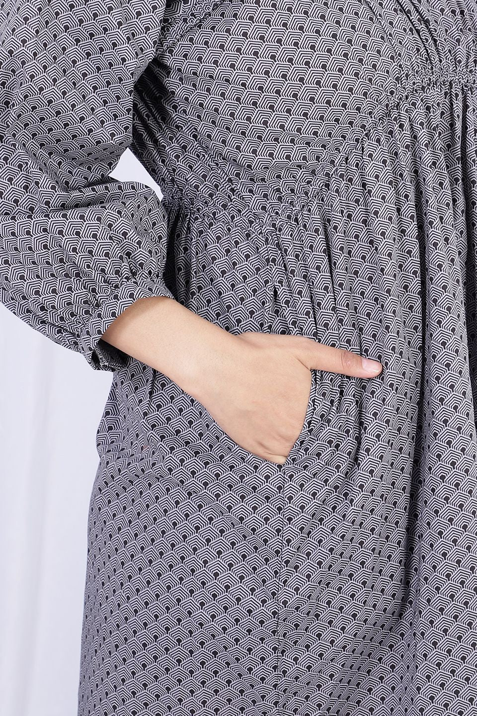 100% Cotton Mini Grey Dress
