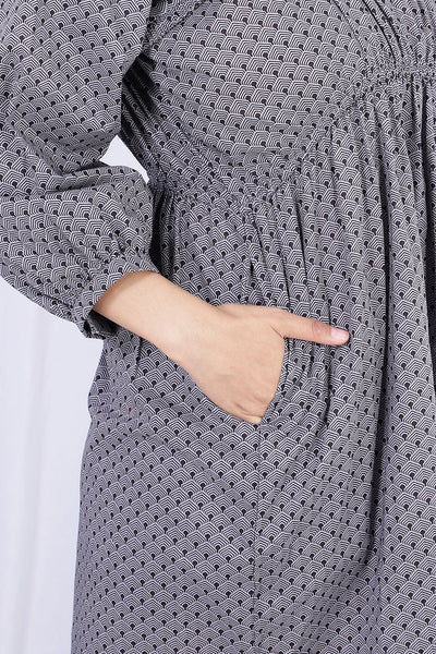 100% Cotton Mini Grey Dress