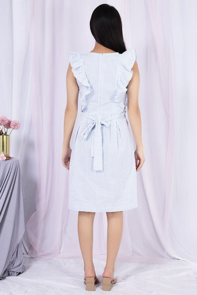 100% Cotton Midi Blue Dress