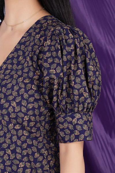 100% Cotton Midi Purple Dress