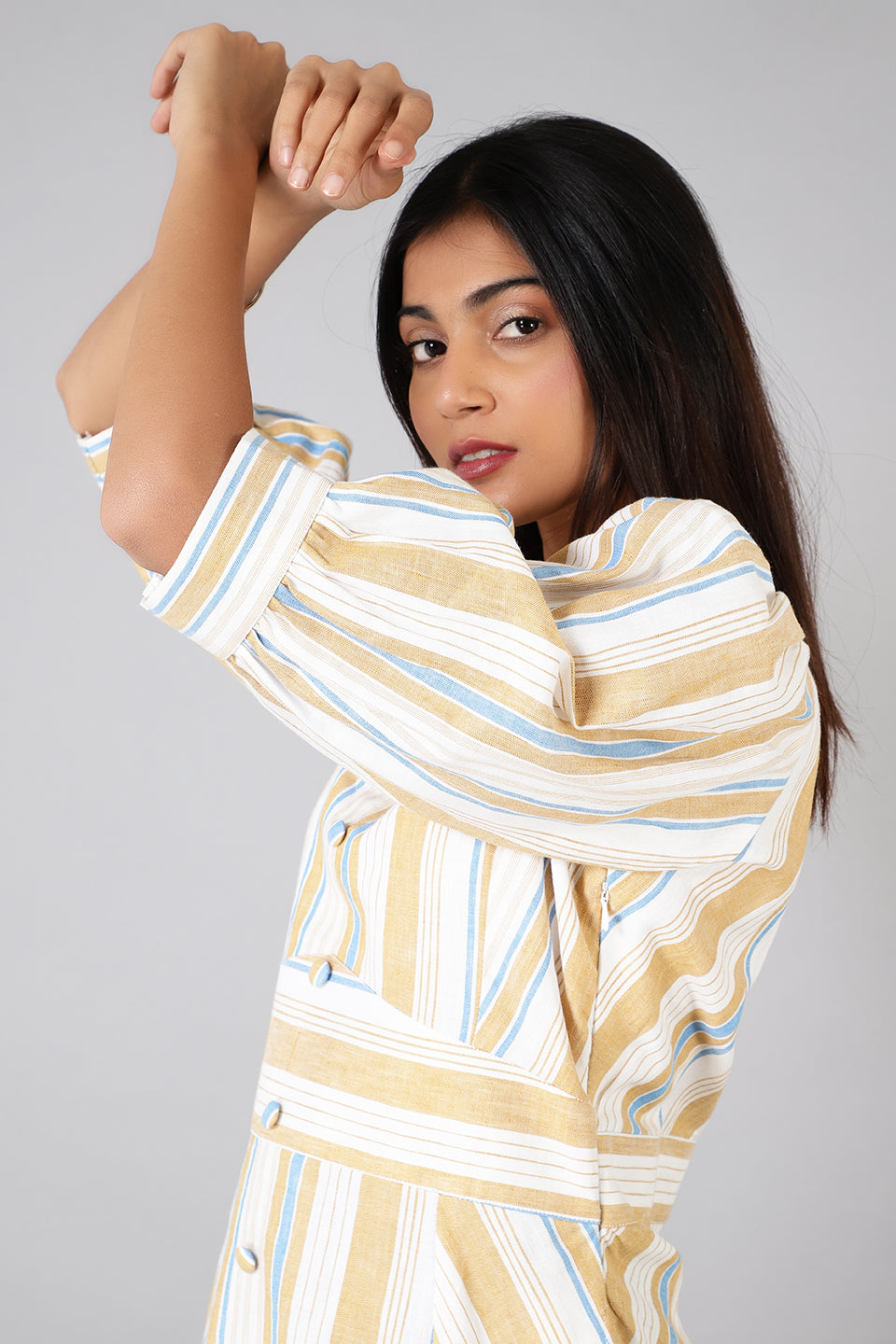 Cotton Linen Multicolored Dress