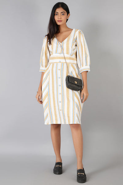 Cotton Linen Multicolored Dress