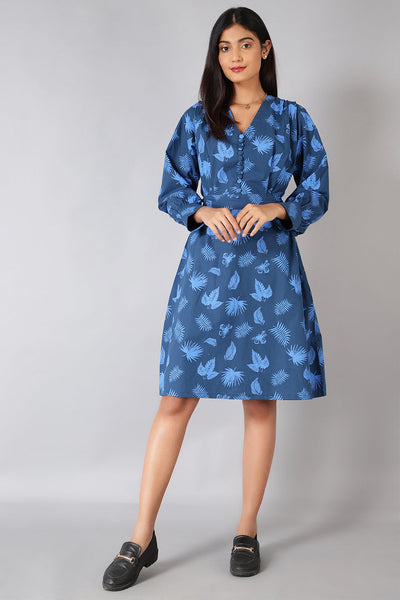 100% Cotton Blue Dress