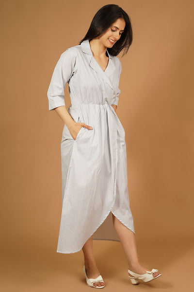 Premium Cotton White Midi Dress