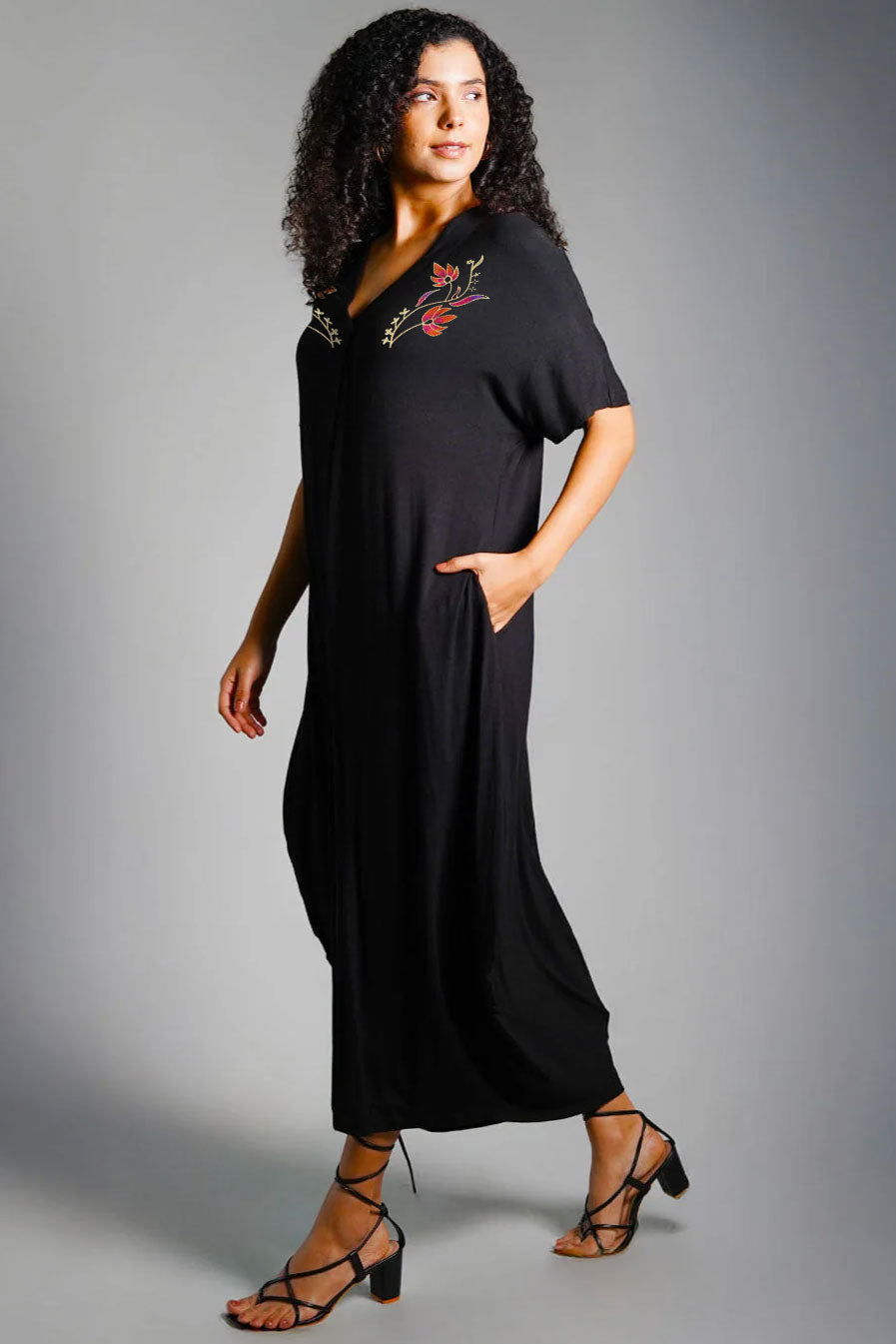 black jersey shift dress Buy Talethread Women Dolman Sleeve Embroidery Knit – TaleThread Ladies dresses