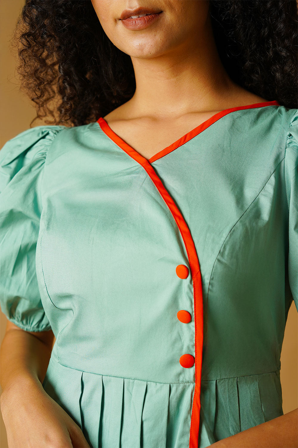 Green Poplin Mini Dress