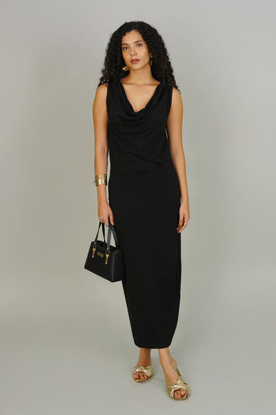 Black Knit Cotton Dress