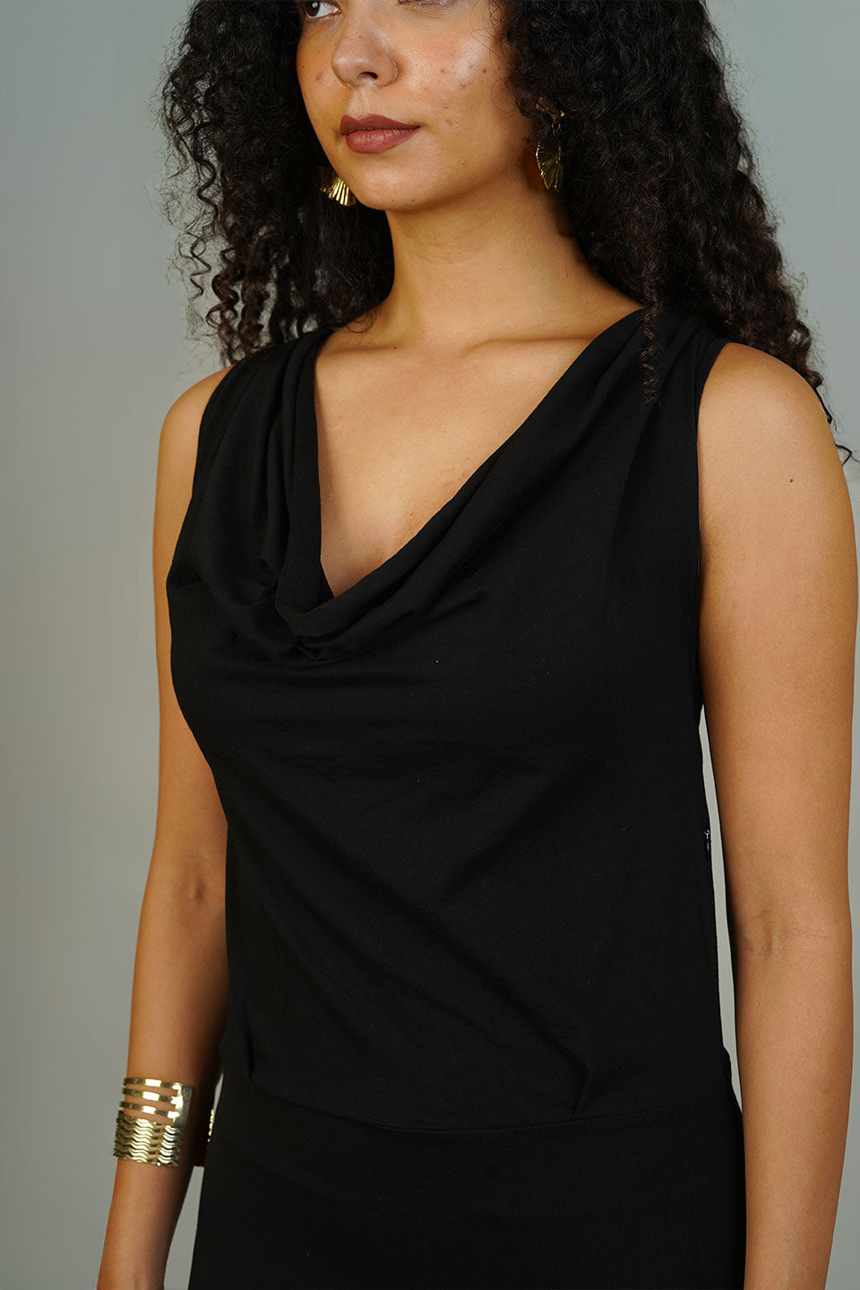 Black Knit Cotton Dress