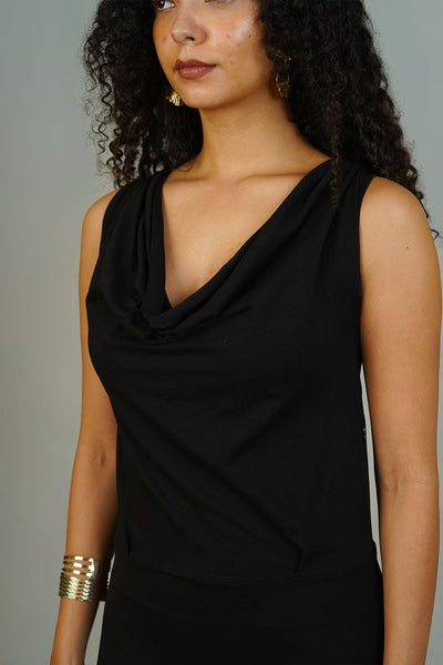 Black Knit Cotton Dress