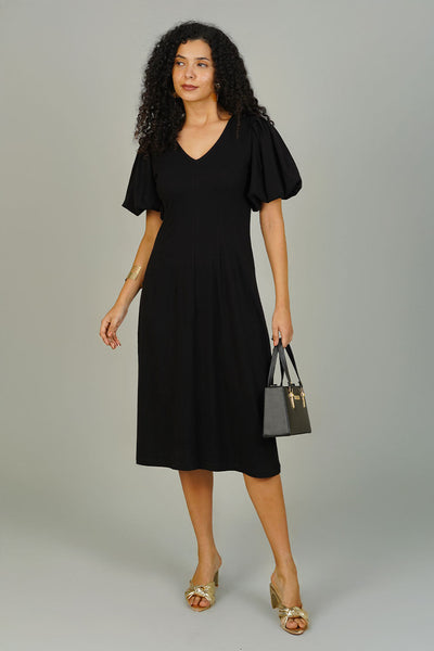 Black Knit Cotton Dress