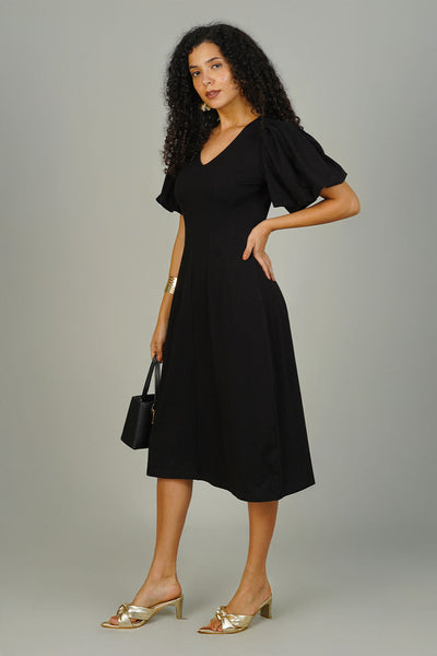 Black Knit Cotton Dress