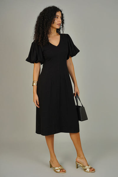 Black Knit Cotton Dress